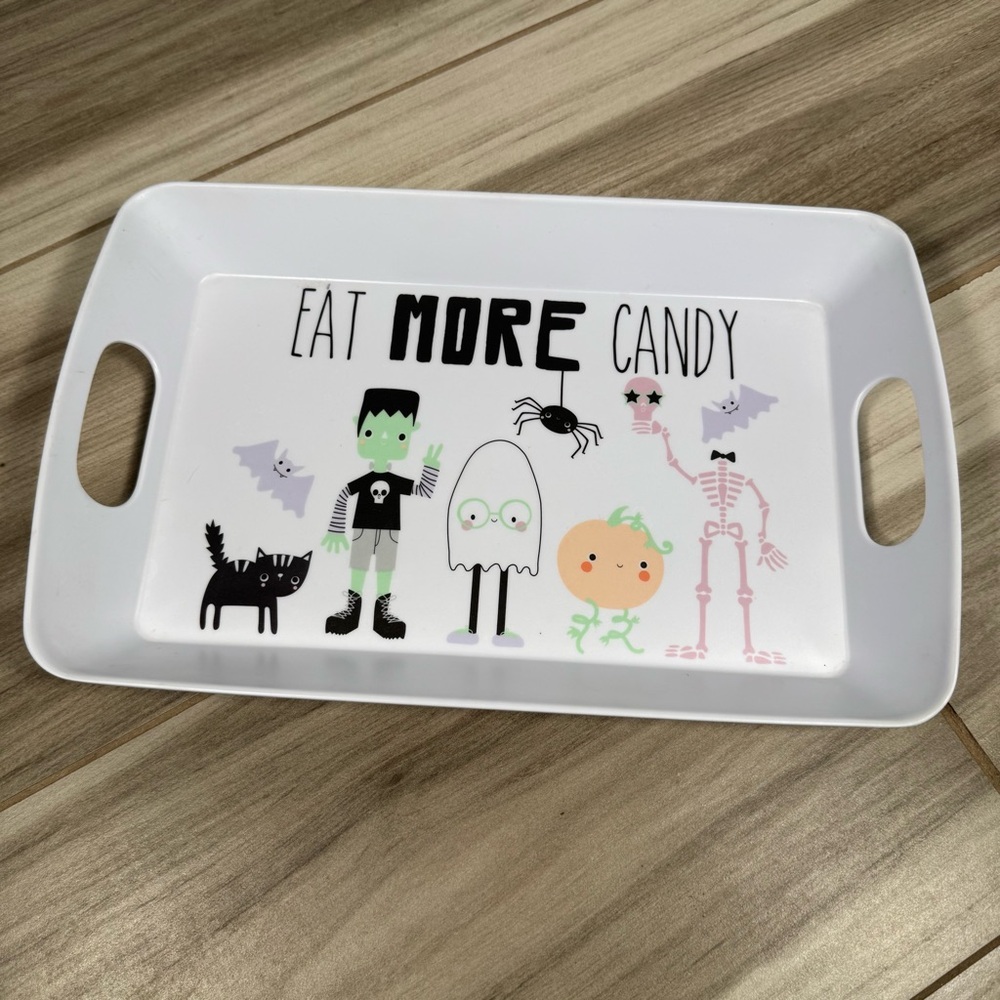 Halloween Themed Decorative Tray - White